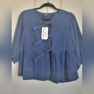 Velvet Heart  Chambry Denin,snap And Tie Close  SizeM